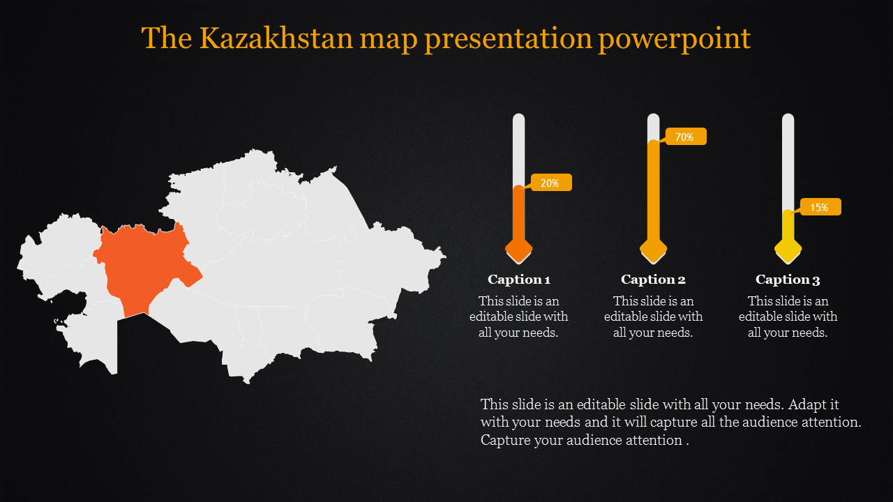 map presentation powerpoint-The Kazakhstan map presentation powerpoint